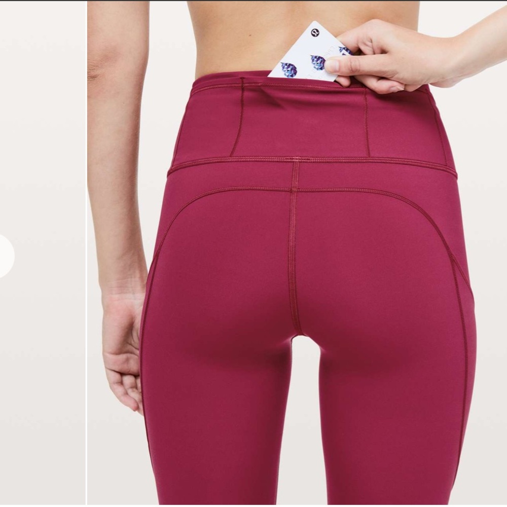 Lululemon Fast & Free 7/8 Tight II *Nulux 25" Color: Star Ruby Size: 6 - Picture 4 of 16
